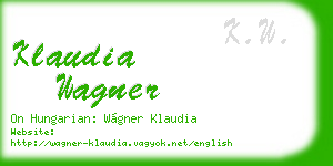klaudia wagner business card